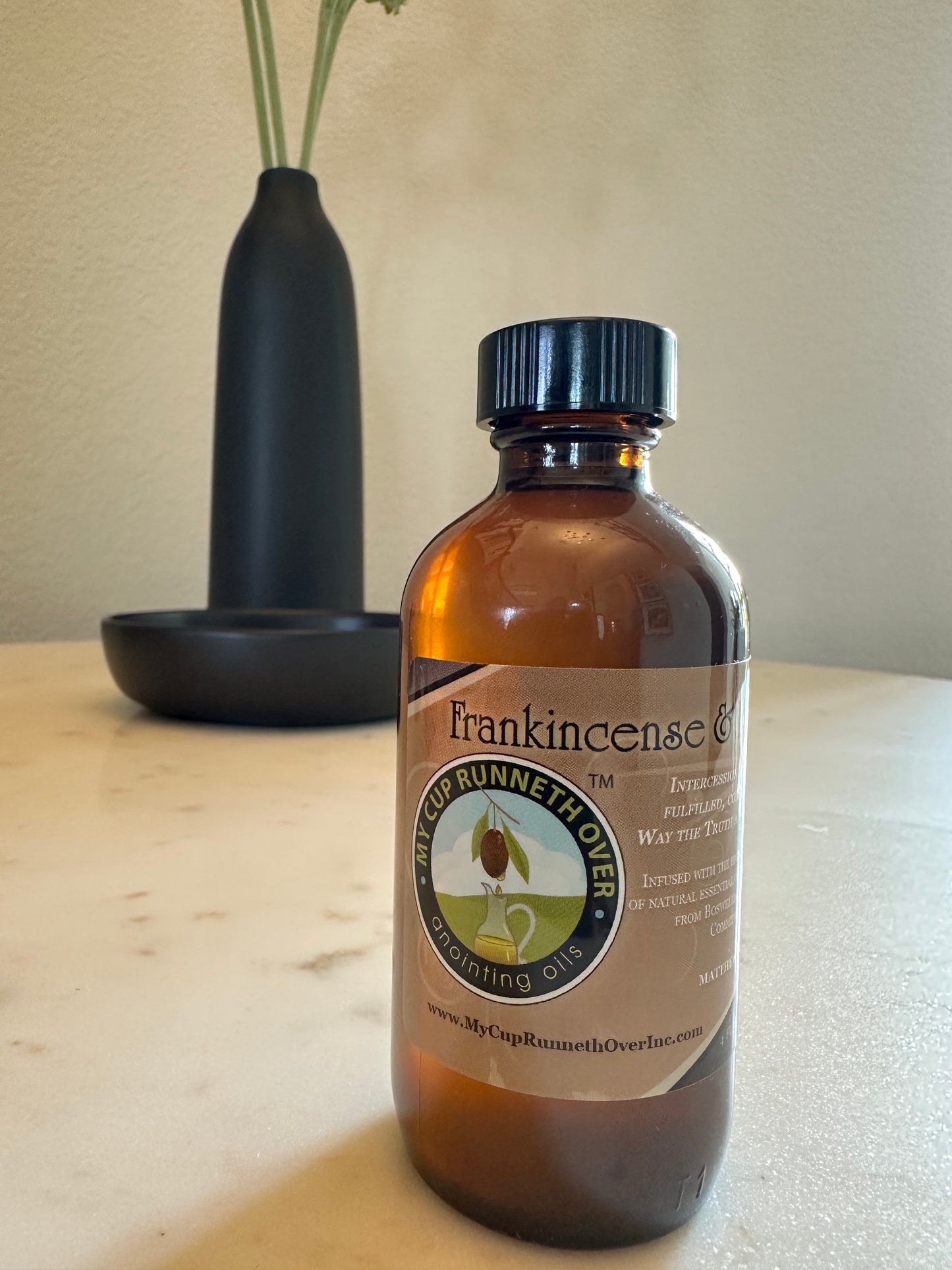 Frankincense & Myrrh Anointing Oil 4 oz (118.3 ml) by My Cup Runneth Over Anointing Oils